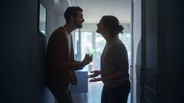 Man and woman involved in a verbal argument